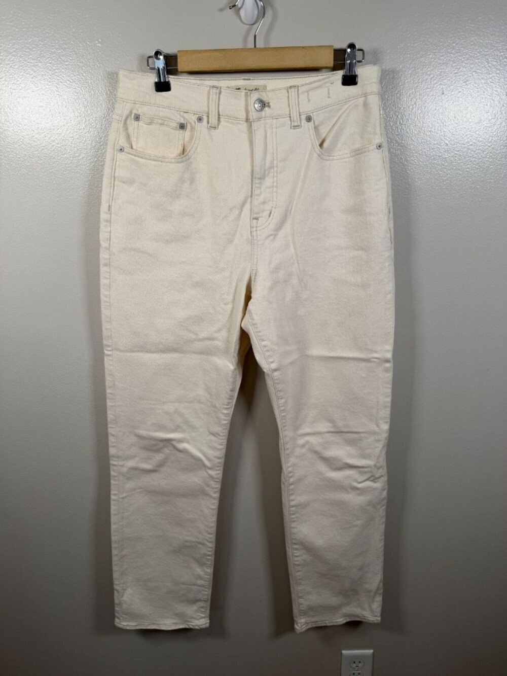 Madewell 90s Straight Jeans Size 29 Vintage Canvas Ivory High Rise Denim
